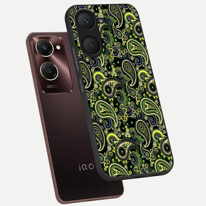  Green Lemon phone case for iQOO Z9 lite showing premium glass back cover with detailed artwork