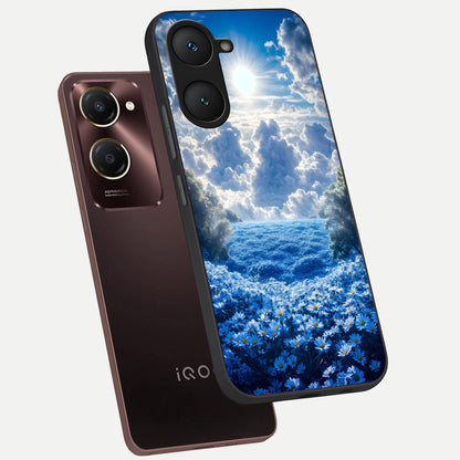  Heavenly Daisy Horizon phone case for iQOO Z9 lite showing premium glass back cover with detailed artwork