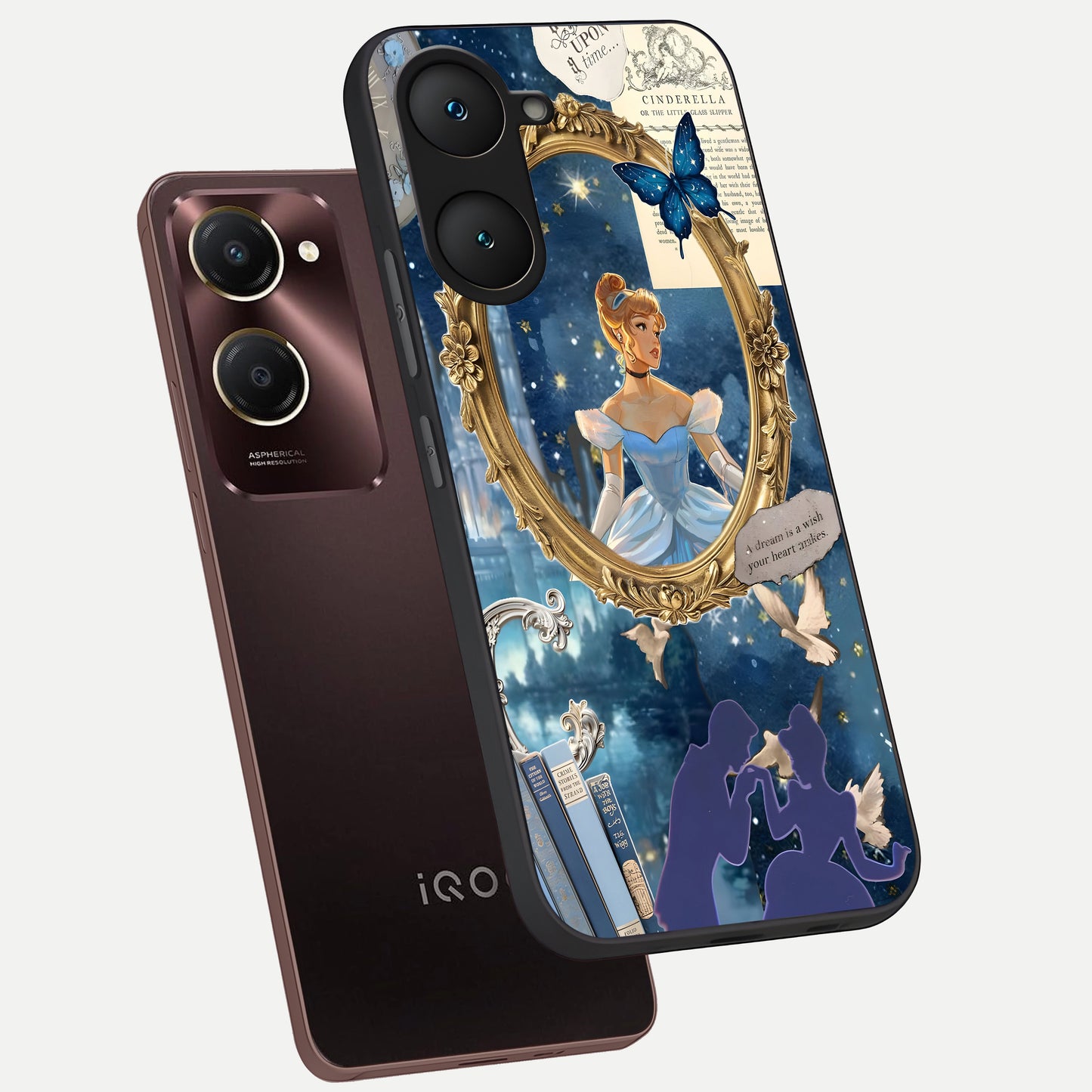  Midnight Queen phone case for iQOO Z9 lite showing premium glass back cover with detailed artwork