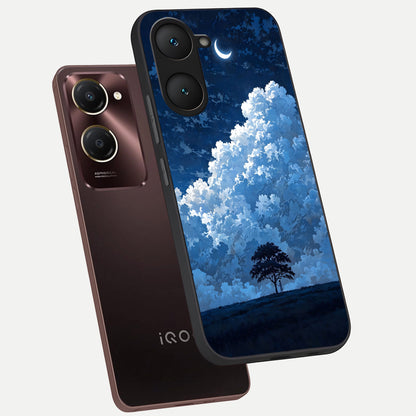  Midnight Sky Serenity phone case for iQOO Z9 lite showing premium glass back cover with detailed artwork