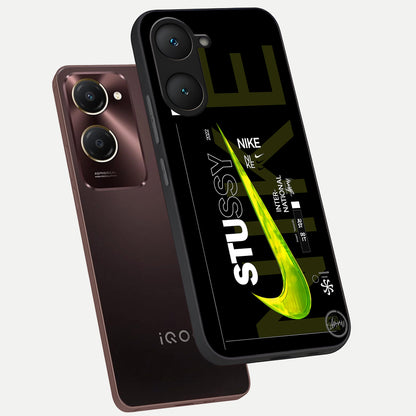  Neon Street Edition phone case for iQOO Z9 lite showing premium glass back cover with detailed artwork