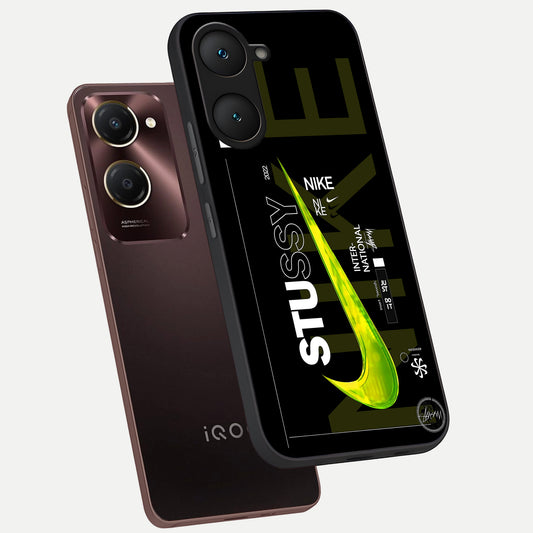  Neon Street Edition phone case for iQOO Z9 lite showing premium glass back cover with detailed artwork
