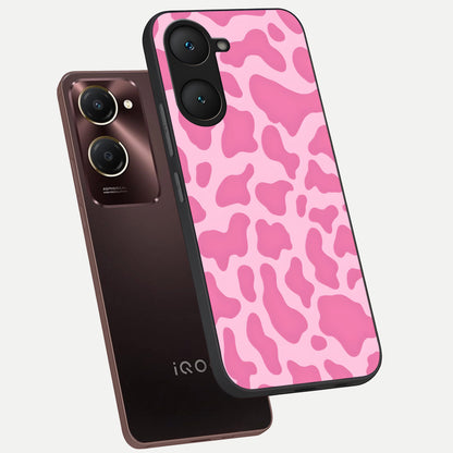  Pinkish Scenery phone case for iQOO Z9 lite showing premium glass back cover with detailed artwork