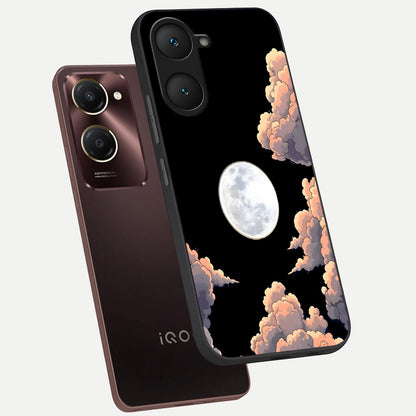  Shade Cloud Moon phone case for iQOO Z9 lite showing premium glass back cover with detailed artwork