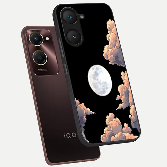  Shade Cloud Moon phone case for iQOO Z9 lite showing premium glass back cover with detailed artwork