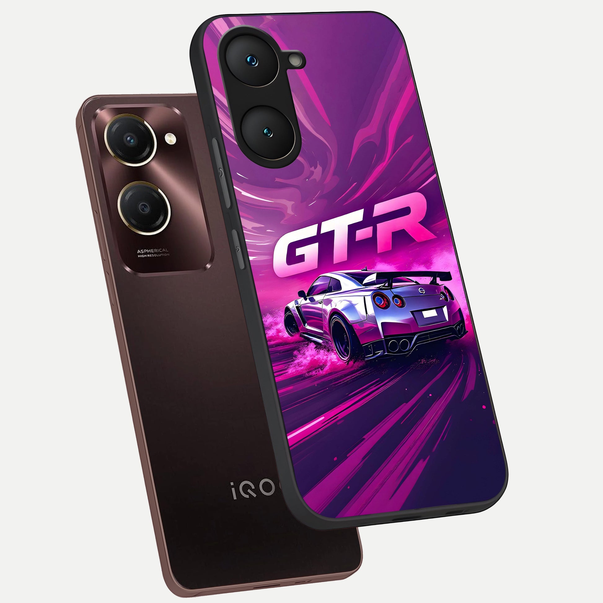  Speed Drift Legend phone case for iQOO Z9 lite showing premium glass back cover with detailed artwork