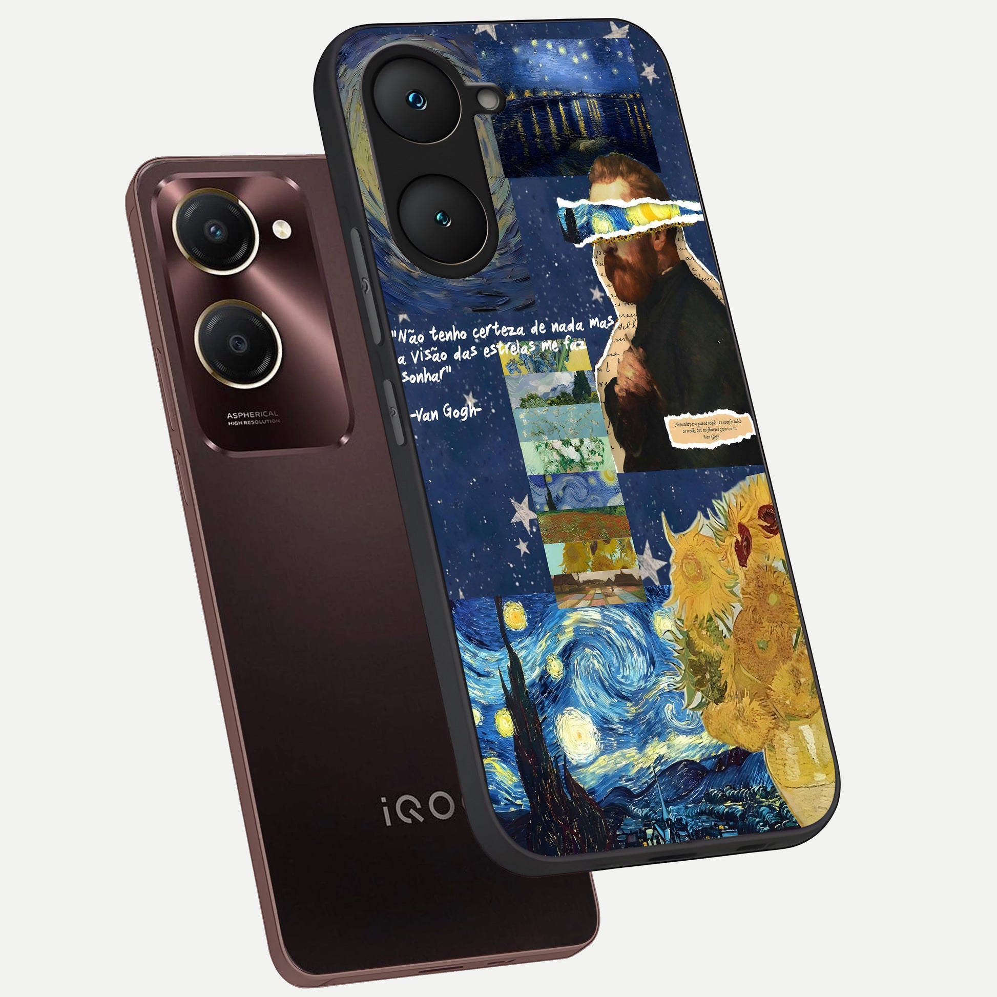  Starry Dream Vision phone case for iQOO Z9 lite showing premium glass back cover with detailed artwork
