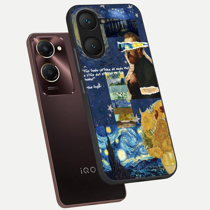  Starry Dream Vision phone case for iQOO Z9 lite showing premium glass back cover with detailed artwork