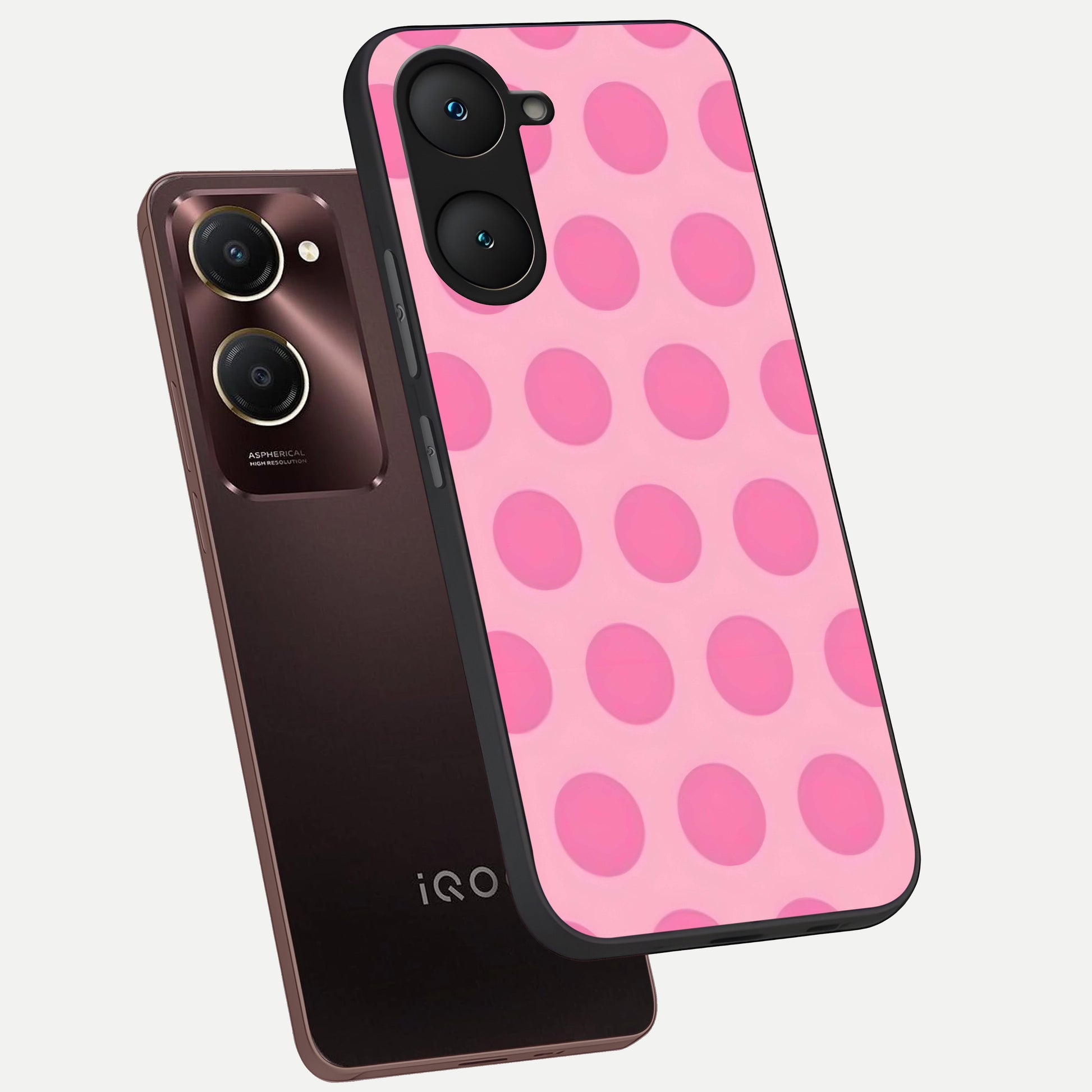  Sweet Dot Dreams phone case for iQOO Z9 lite showing premium glass back cover with detailed artwork