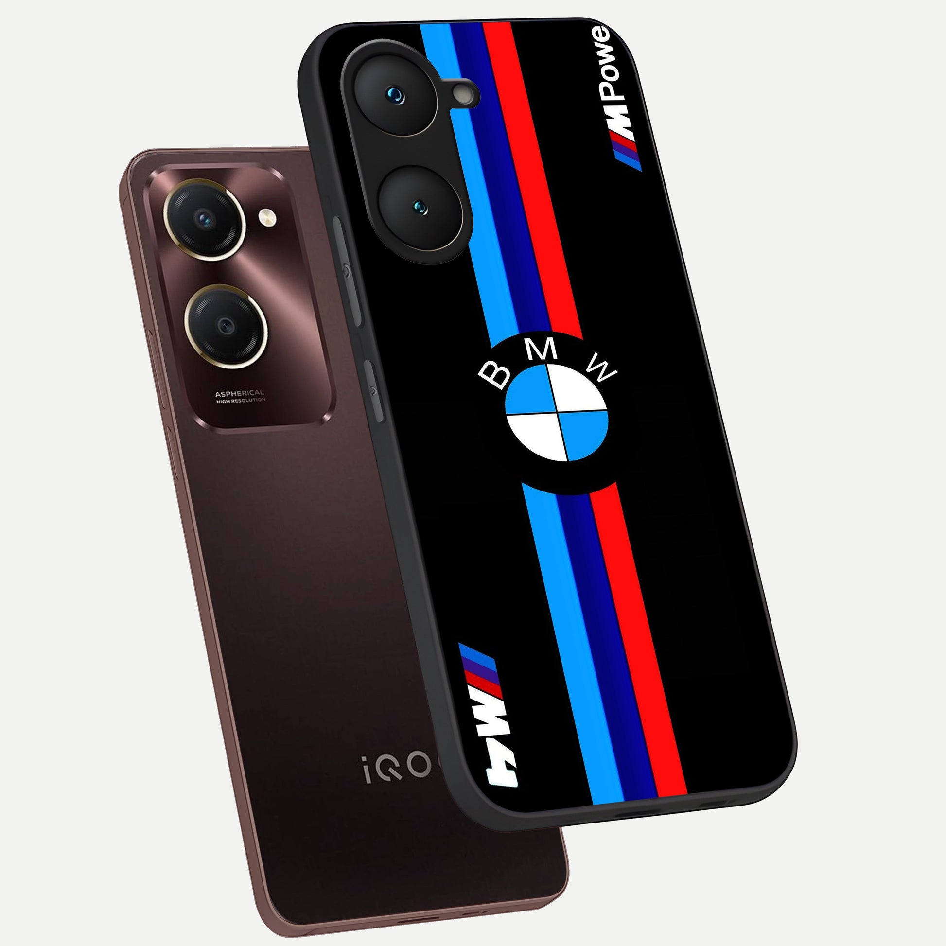  Turbo BMW Beast phone case for iQOO Z9 lite showing premium glass back cover with detailed artwork