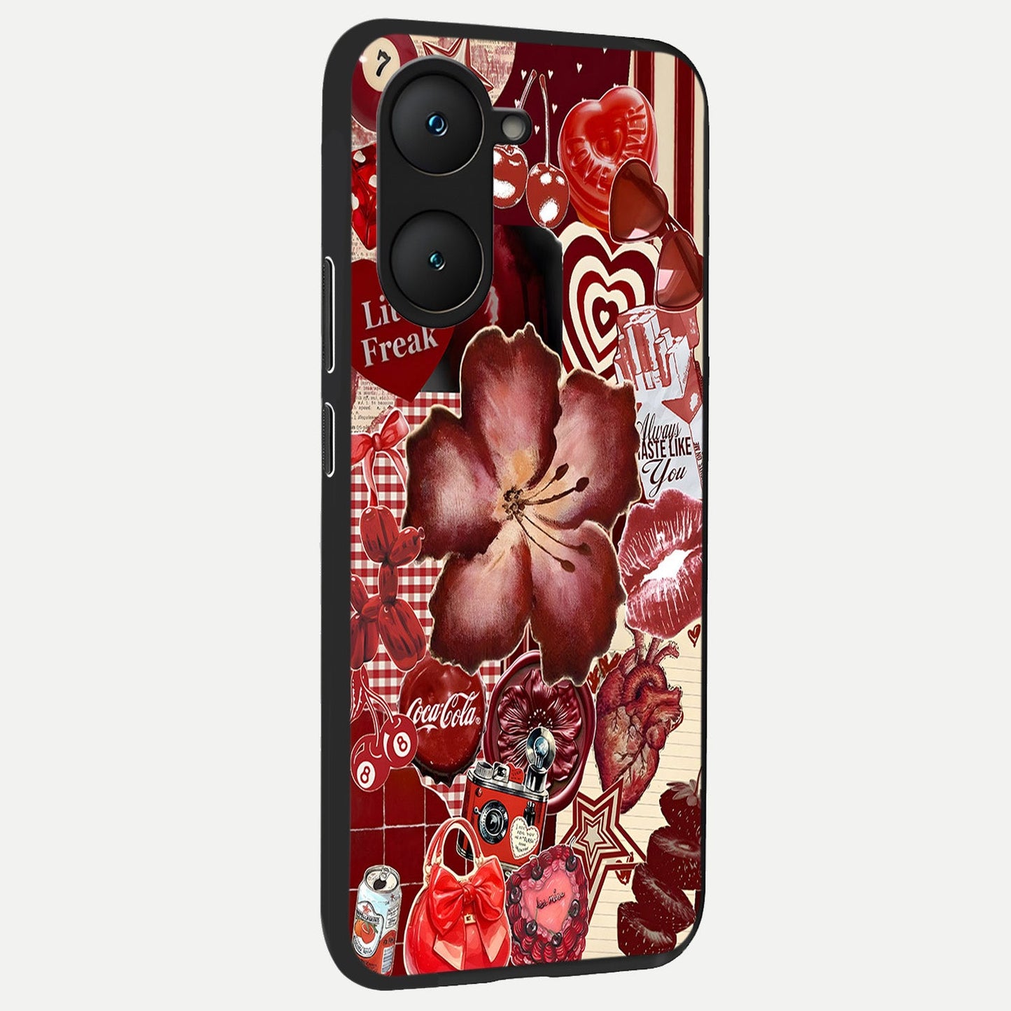  Aesthetic Little Freak back cover for iQOO Z9 lite slim fit glass case with vibrant aesthetic design