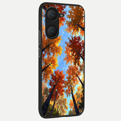  Autumn Sky Rise back cover for iQOO Z9 lite slim fit glass case with vibrant aesthetic design