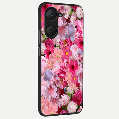  Bloom Crush Fantasy back cover for iQOO Z9 lite slim fit glass case with vibrant aesthetic design