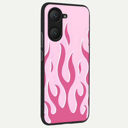  Blush Flame Energy back cover for iQOO Z9 lite slim fit glass case with vibrant aesthetic design