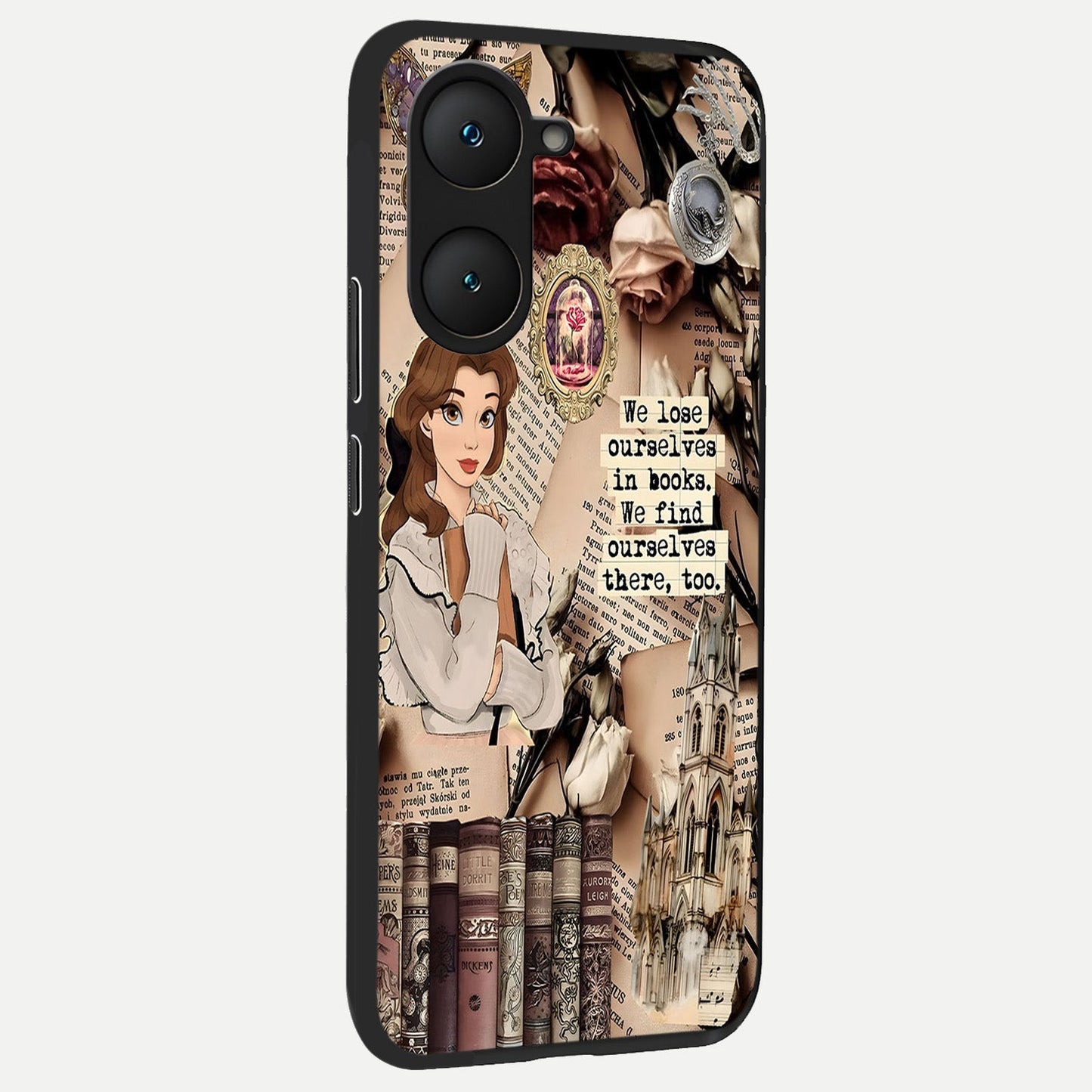  Bookish Dream World back cover for iQOO Z9 lite slim fit glass case with vibrant aesthetic design