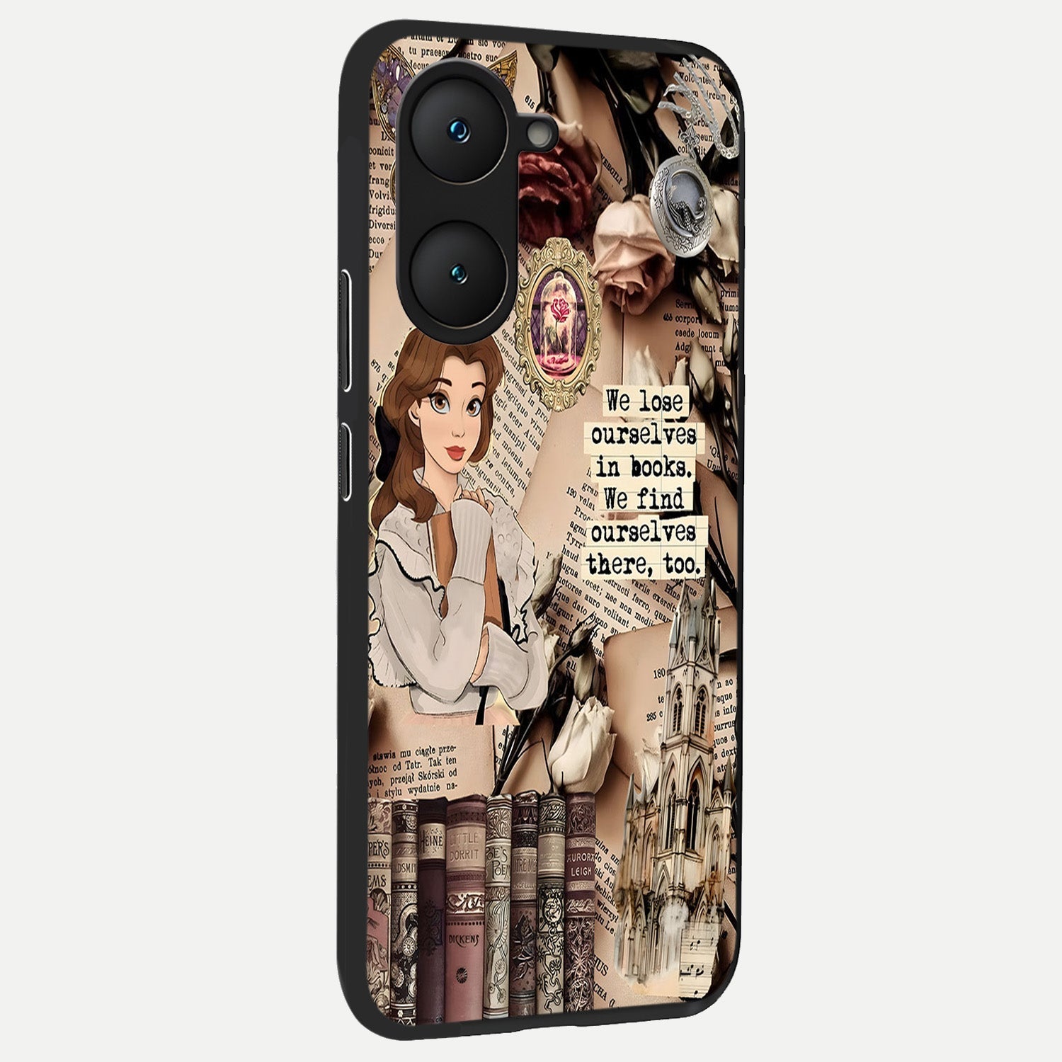  Bookish Dream World back cover for iQOO Z9 lite slim fit glass case with vibrant aesthetic design
