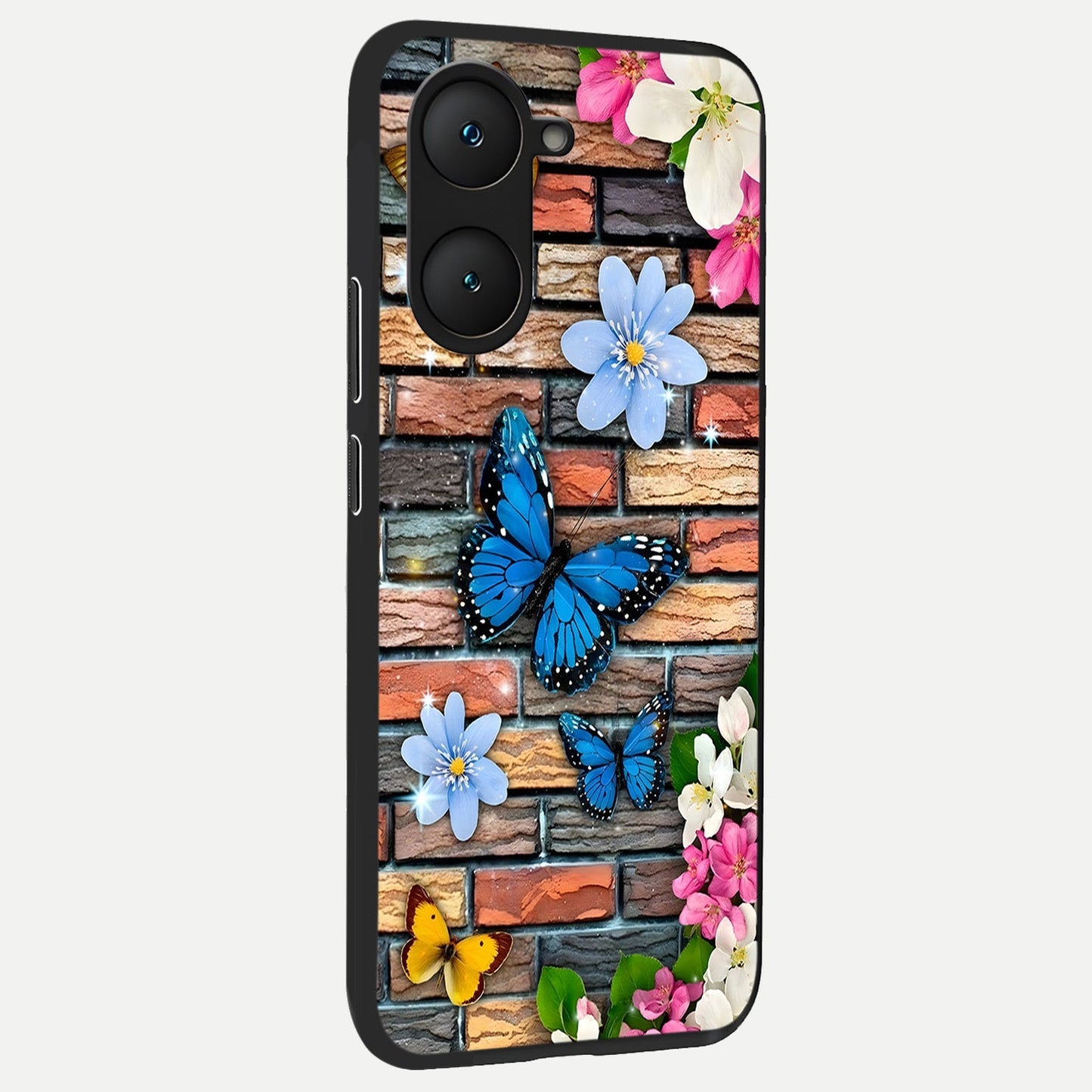  Brick Bloom Flight back cover for iQOO Z9 lite slim fit glass case with vibrant aesthetic design
