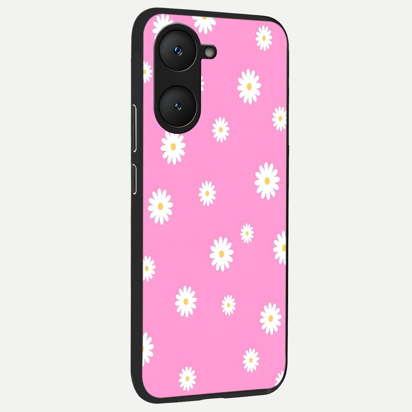  Bubblegum Daisy Pop back cover for iQOO Z9 lite slim fit glass case with vibrant aesthetic design