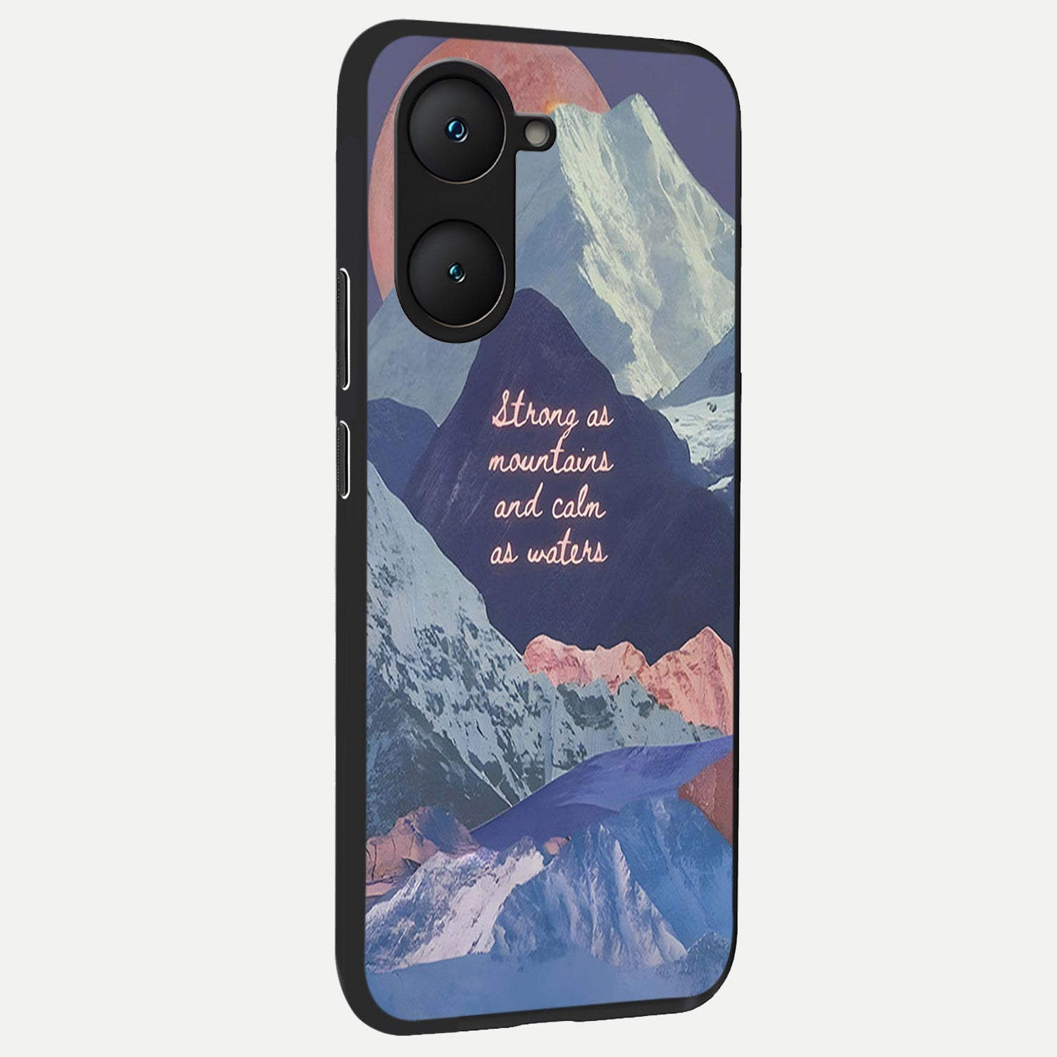  Celestial Mountain Calm back cover for iQOO Z9 lite slim fit glass case with vibrant aesthetic design