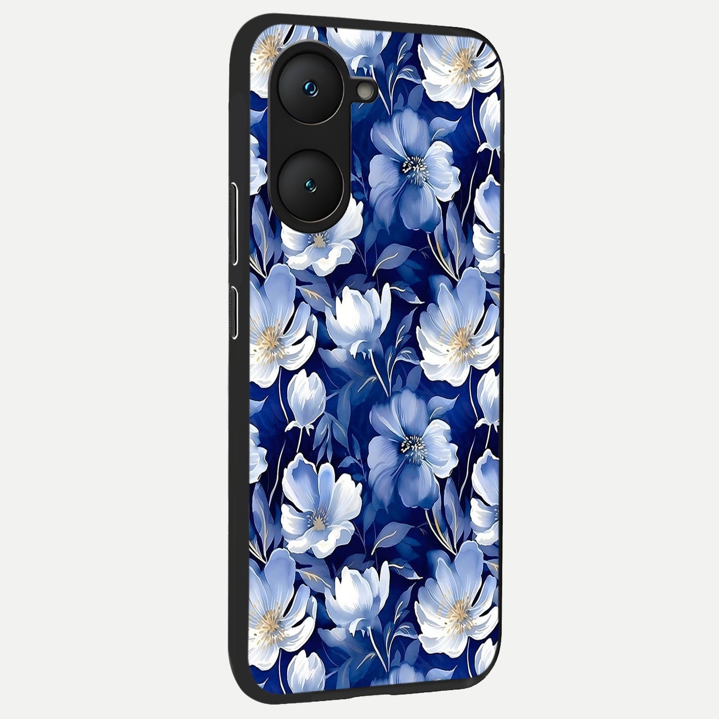  Cute Floral Patterns back cover for iQOO Z9 lite slim fit glass case with vibrant aesthetic design