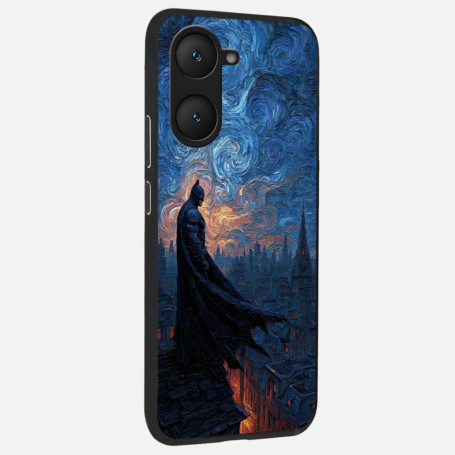  Dark Knight Dusk back cover for iQOO Z9 lite slim fit glass case with vibrant aesthetic design