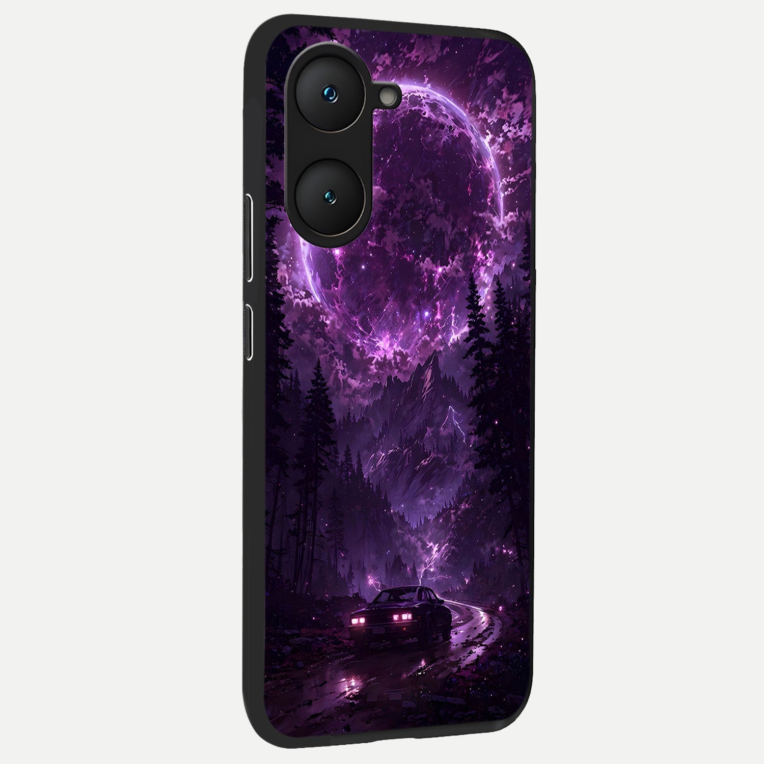  Eternal Cosmic Drive back cover for iQOO Z9 lite slim fit glass case with vibrant aesthetic design