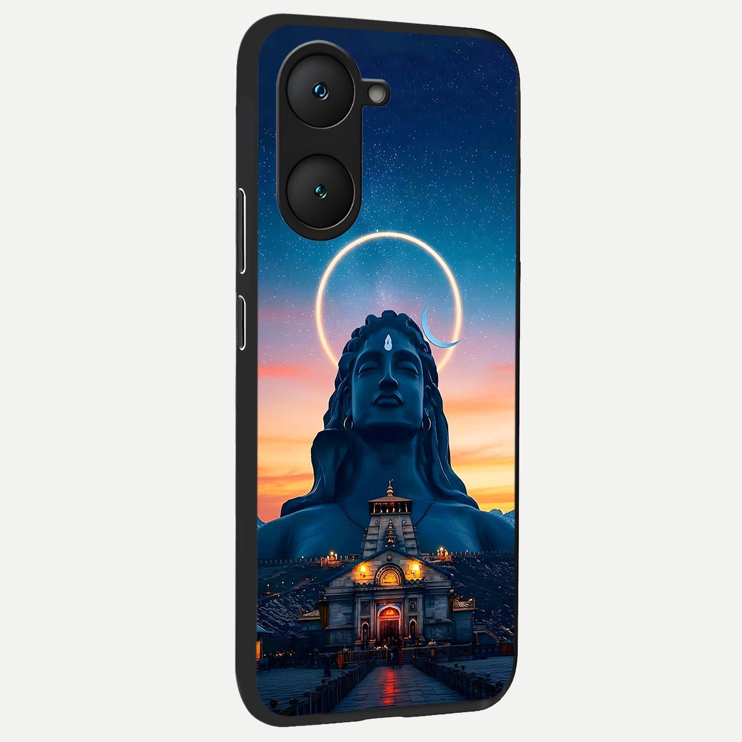  Eternal Shiva Aura back cover for iQOO Z9 lite slim fit glass case with vibrant aesthetic design