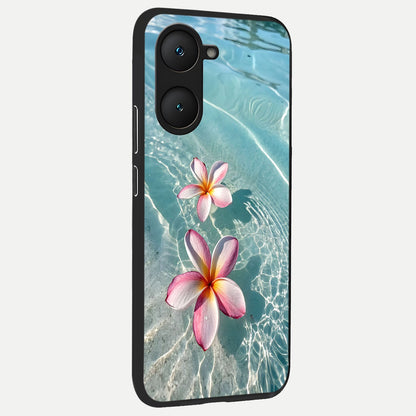  Floating Bloom Bliss back cover for iQOO Z9 lite slim fit glass case with vibrant aesthetic design