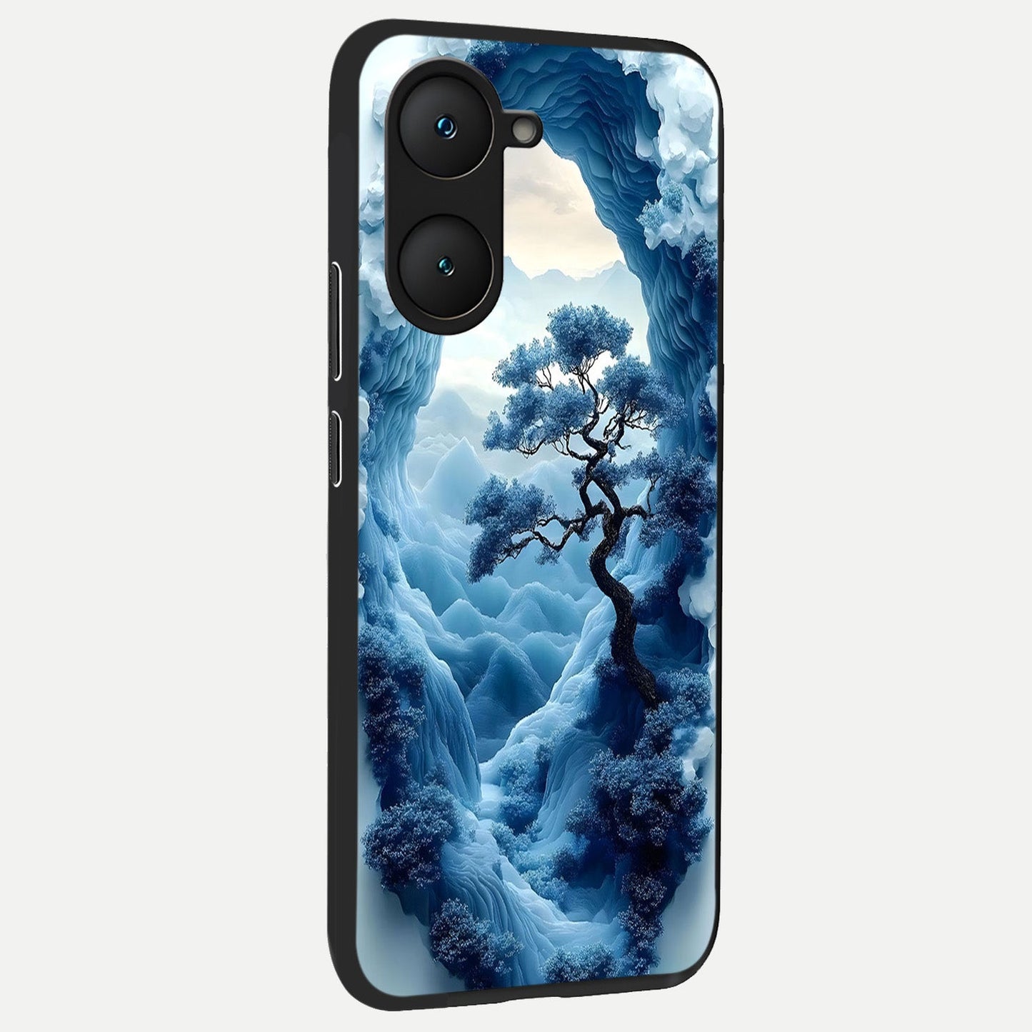  Frozen Serenity Gate back cover for iQOO Z9 lite slim fit glass case with vibrant aesthetic design