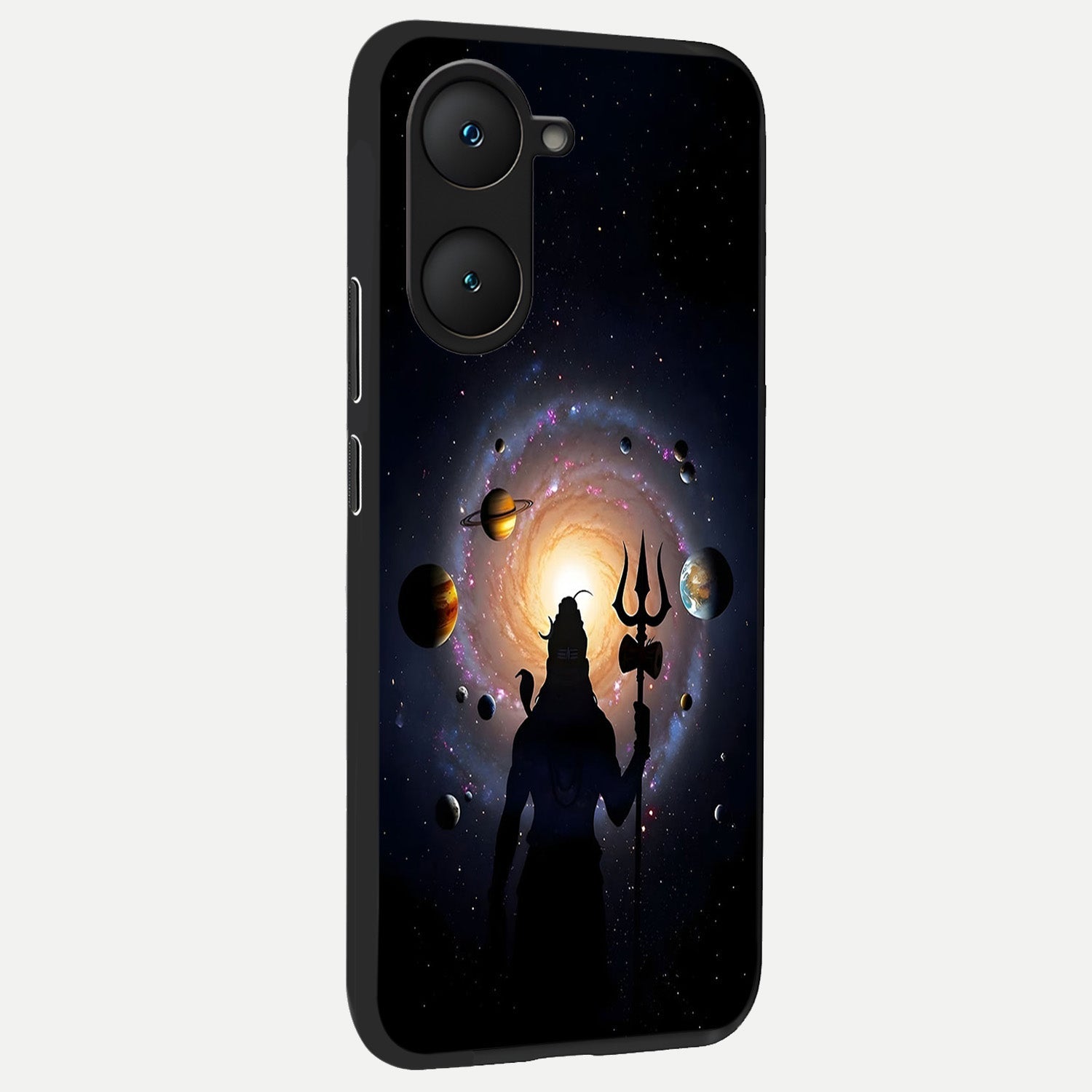  Galactic Shiva Vision back cover for iQOO Z9 lite slim fit glass case with vibrant aesthetic design