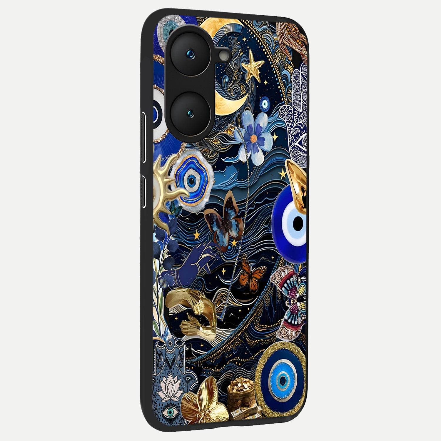  Golden Moon Magic back cover for iQOO Z9 lite slim fit glass case with vibrant aesthetic design