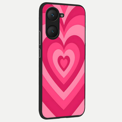  Layered Love Hearts back cover for iQOO Z9 lite slim fit glass case with vibrant aesthetic design