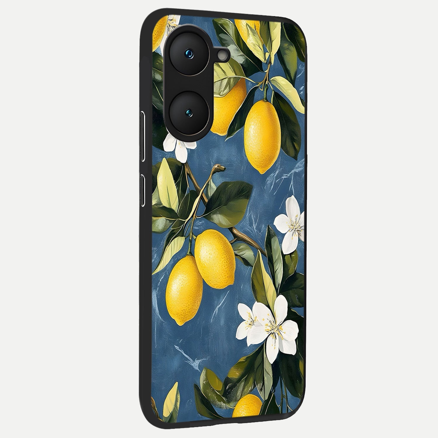  Lemon Dream Garden back cover for iQOO Z9 lite slim fit glass case with vibrant aesthetic design