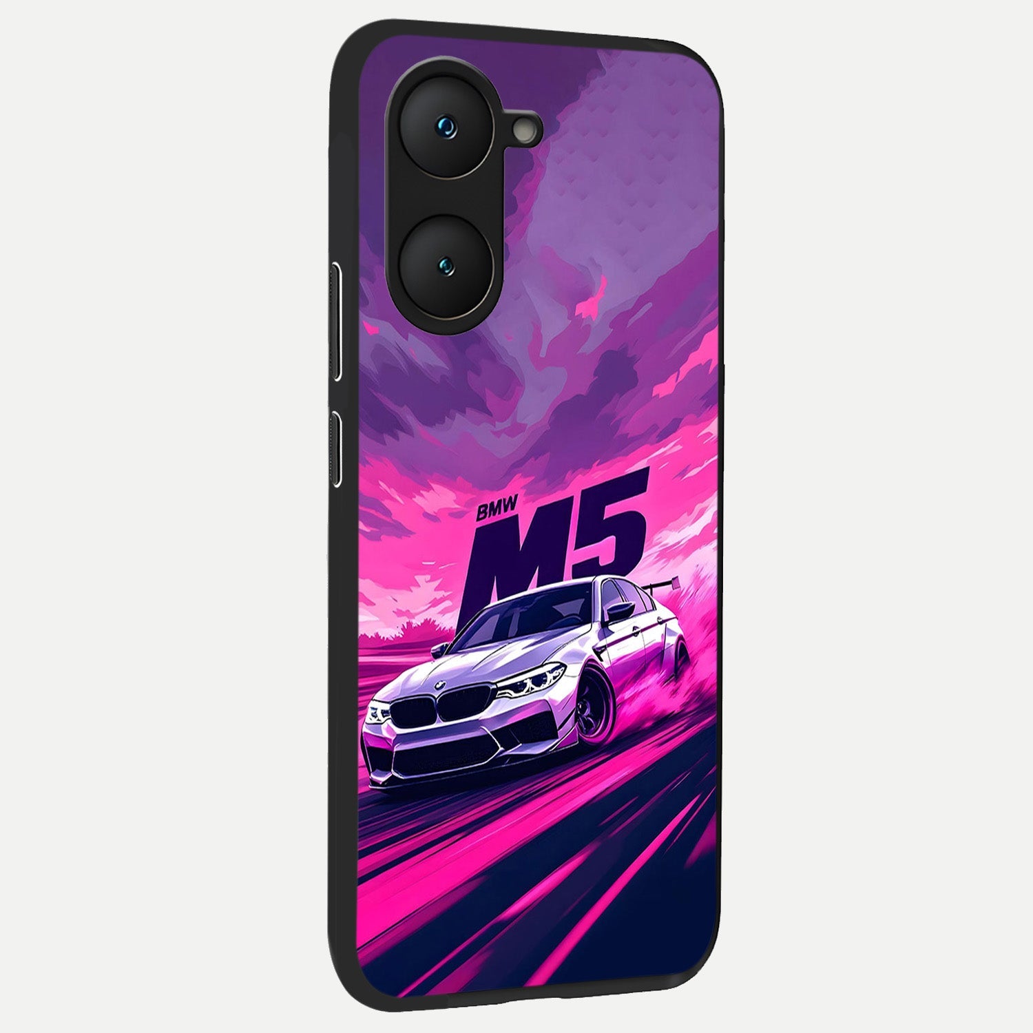  MS Neon Car back cover for iQOO Z9 lite slim fit glass case with vibrant aesthetic design