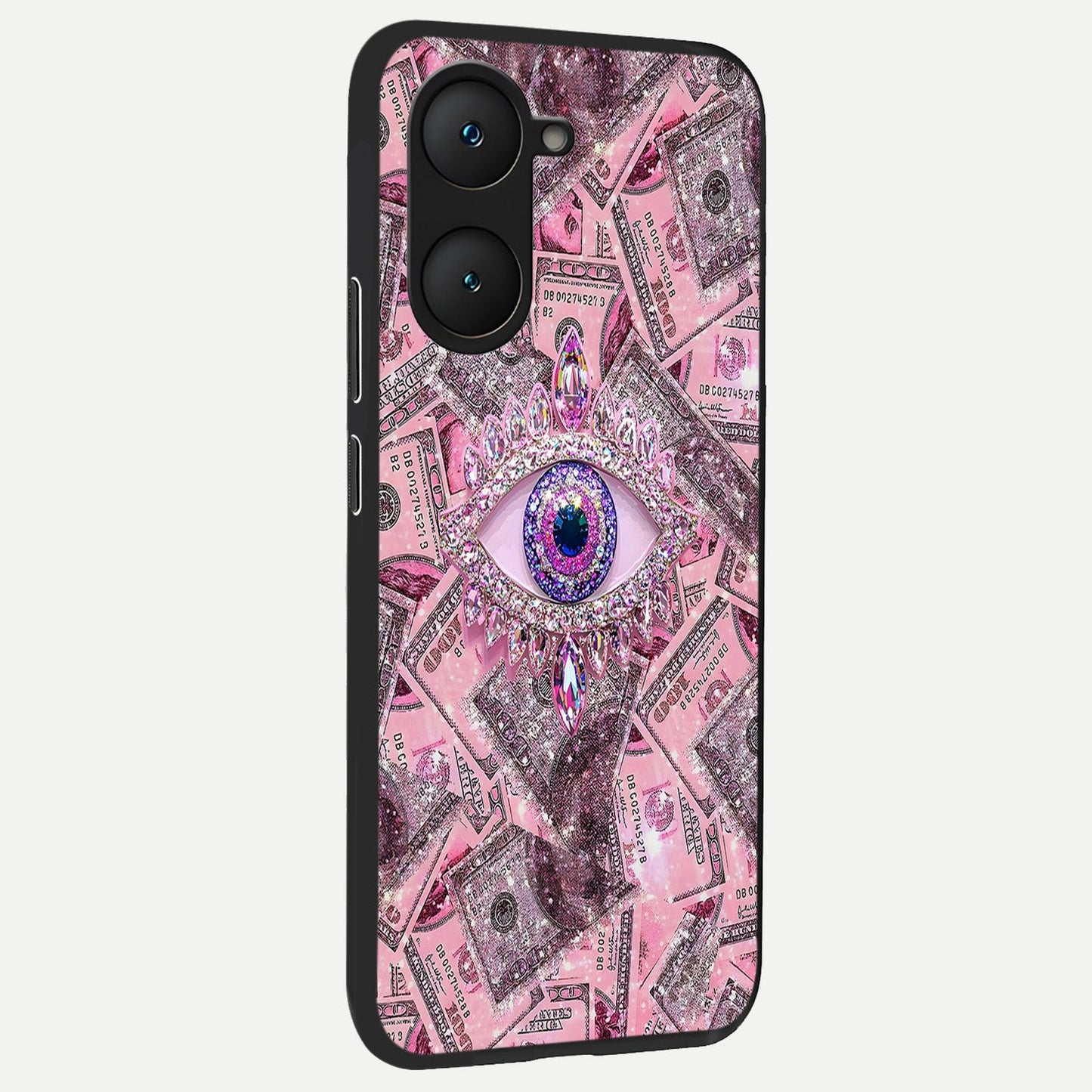  Money Eye Luxe back cover for iQOO Z9 lite slim fit glass case with vibrant aesthetic design