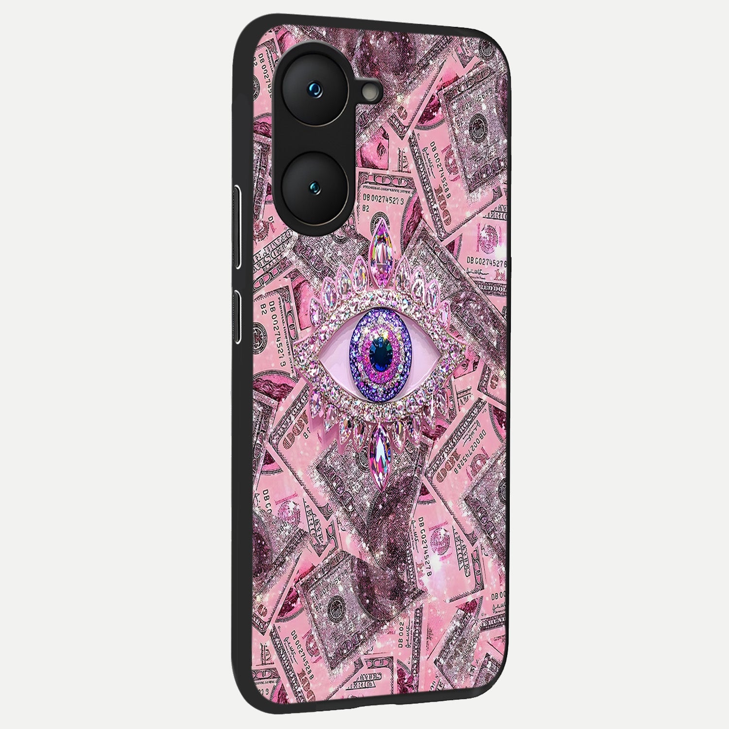  Money Eye Luxe back cover for iQOO Z9 lite slim fit glass case with vibrant aesthetic design