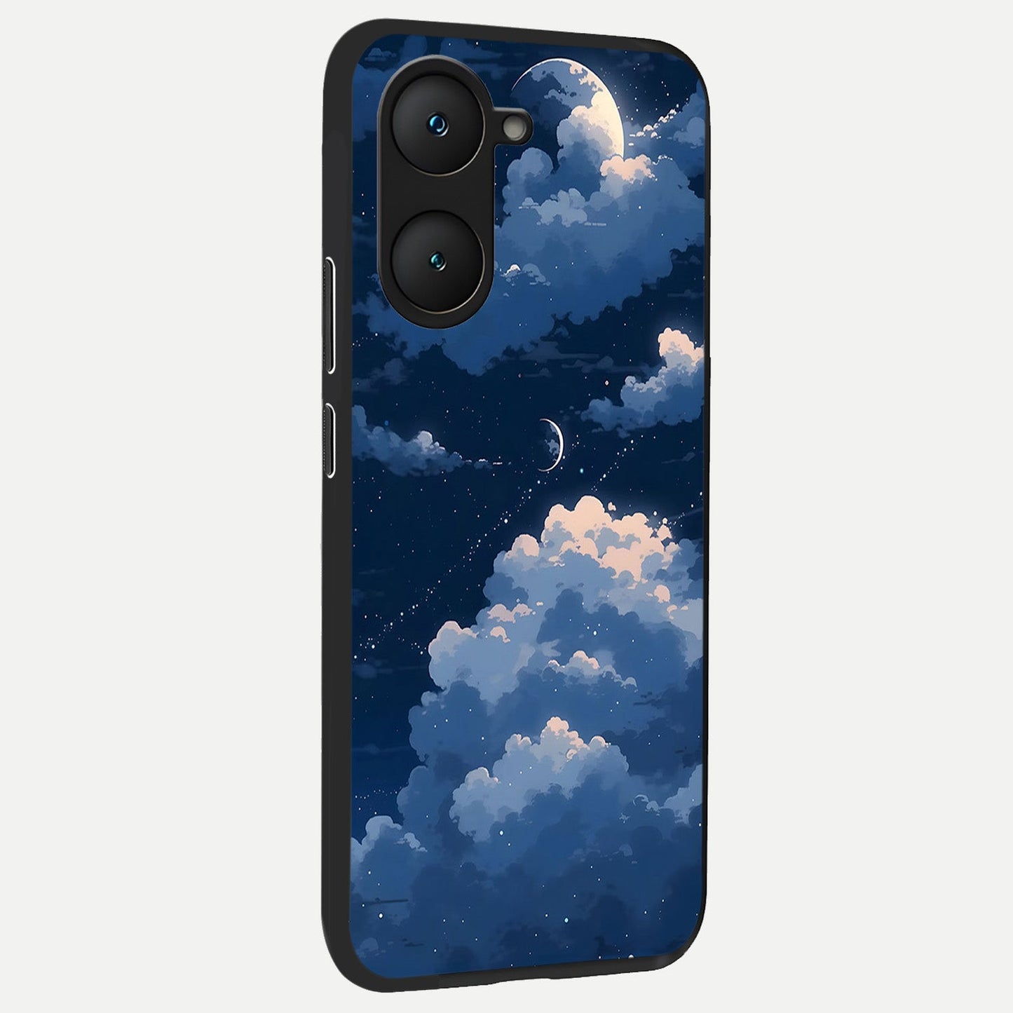  Moon Dream Haze back cover for iQOO Z9 lite slim fit glass case with vibrant aesthetic design
