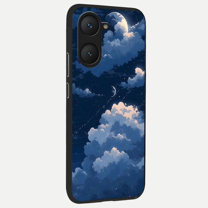  Moon Dream Haze back cover for iQOO Z9 lite slim fit glass case with vibrant aesthetic design