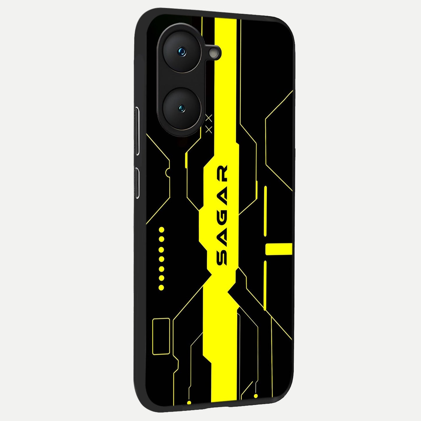  Neon CYBERPUNK Custom Name back cover for iQOO Z9 lite slim fit glass case with vibrant aesthetic design