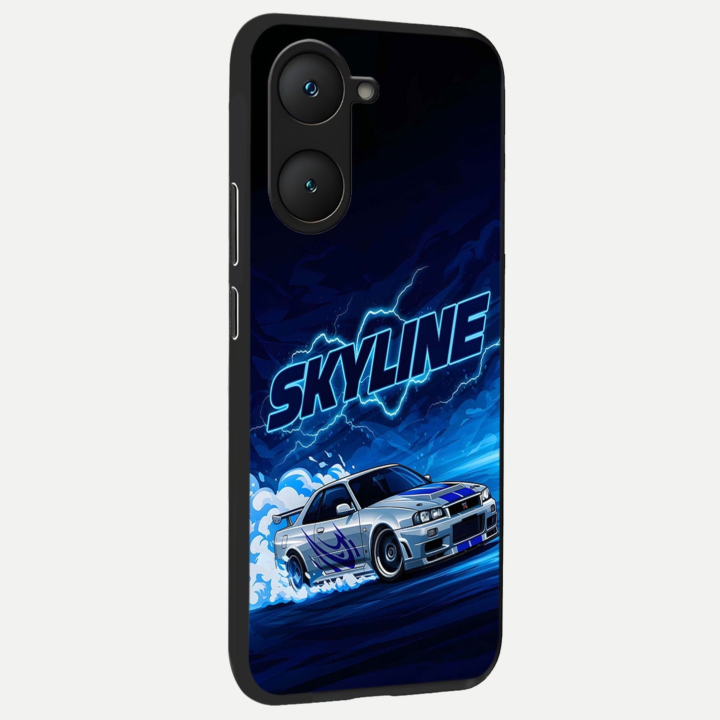  Neon Drift Beast back cover for iQOO Z9 lite slim fit glass case with vibrant aesthetic design