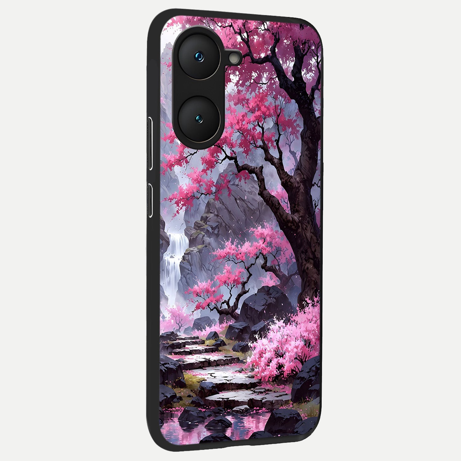  Pink Sunflower Glow back cover for iQOO Z9 lite slim fit glass case with vibrant aesthetic design