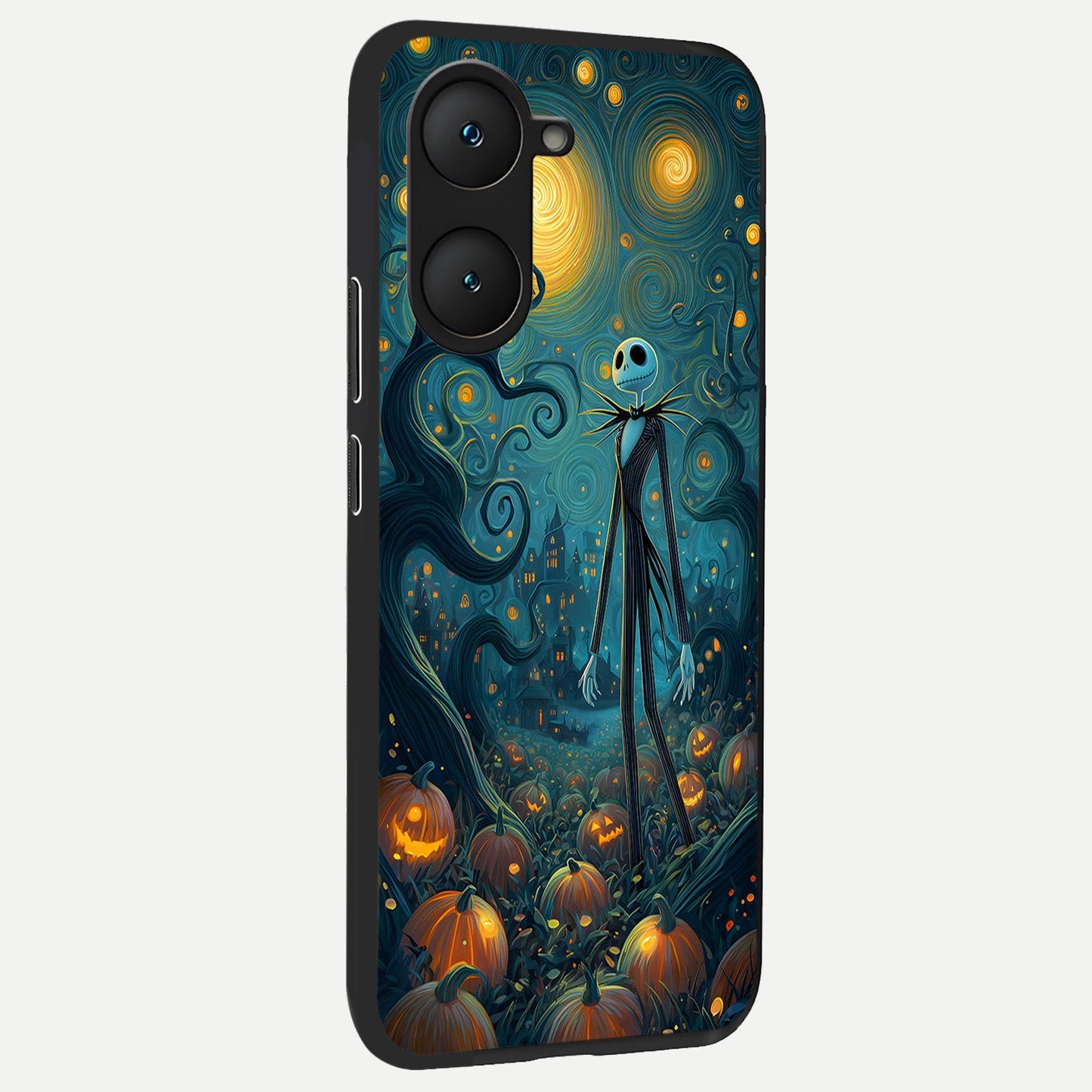  Pumpkin Moonlight Tale back cover for iQOO Z9 lite slim fit glass case with vibrant aesthetic design