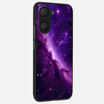  Purple Shade Sky back cover for iQOO Z9 lite slim fit glass case with vibrant aesthetic design