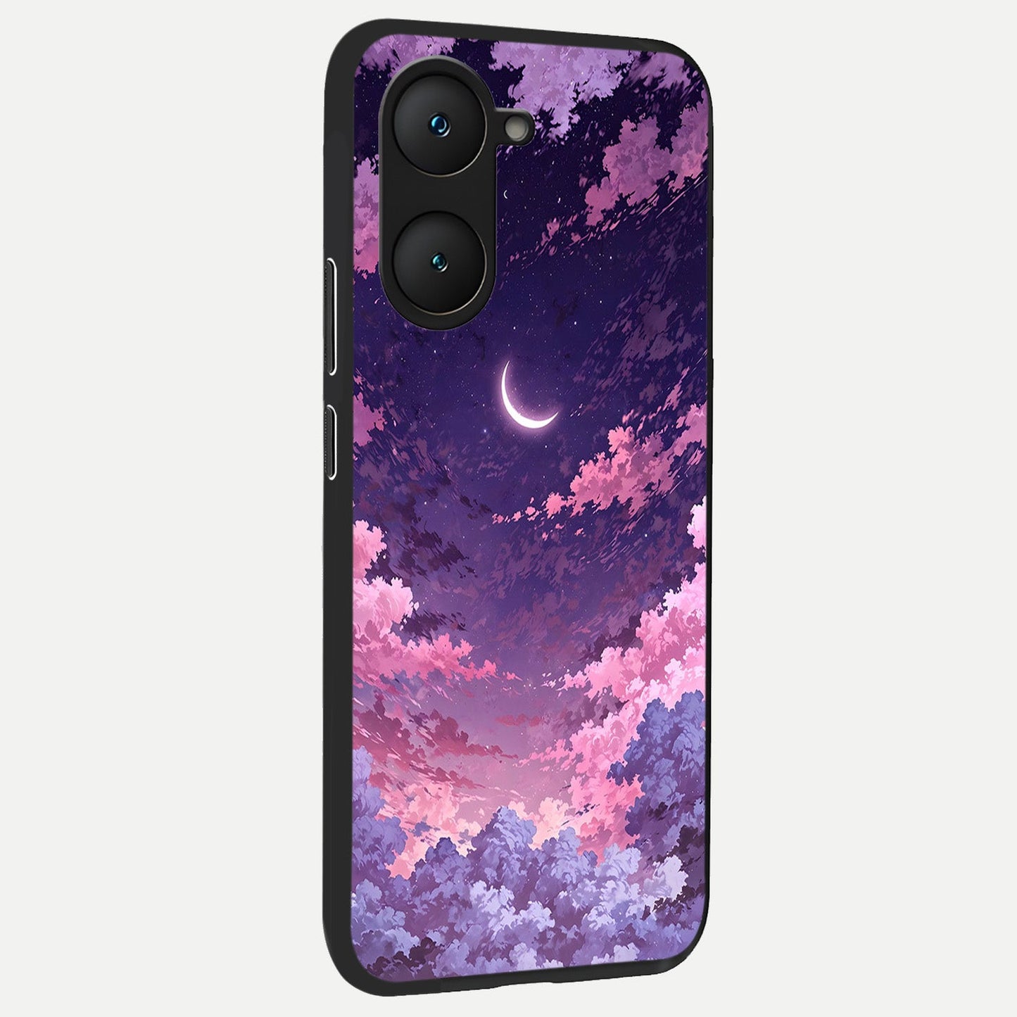  Sky Drift Clouds back cover for iQOO Z9 lite slim fit glass case with vibrant aesthetic design