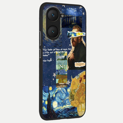  Starry Dream Vision back cover for iQOO Z9 lite slim fit glass case with vibrant aesthetic design