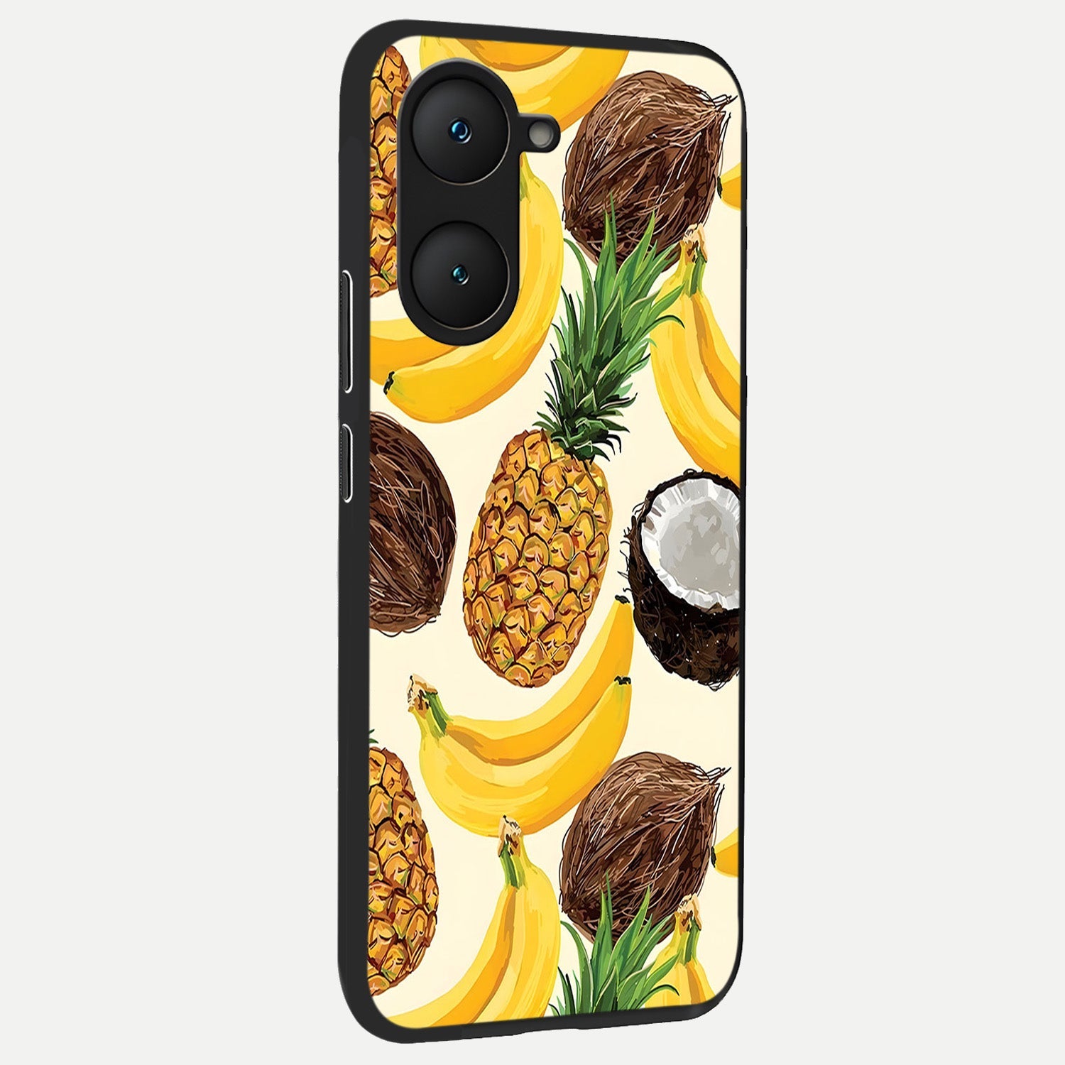  Tropical Fruit Mood back cover for iQOO Z9 lite slim fit glass case with vibrant aesthetic design