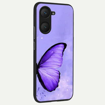  Violet Dream Wing back cover for iQOO Z9 lite slim fit glass case with vibrant aesthetic design