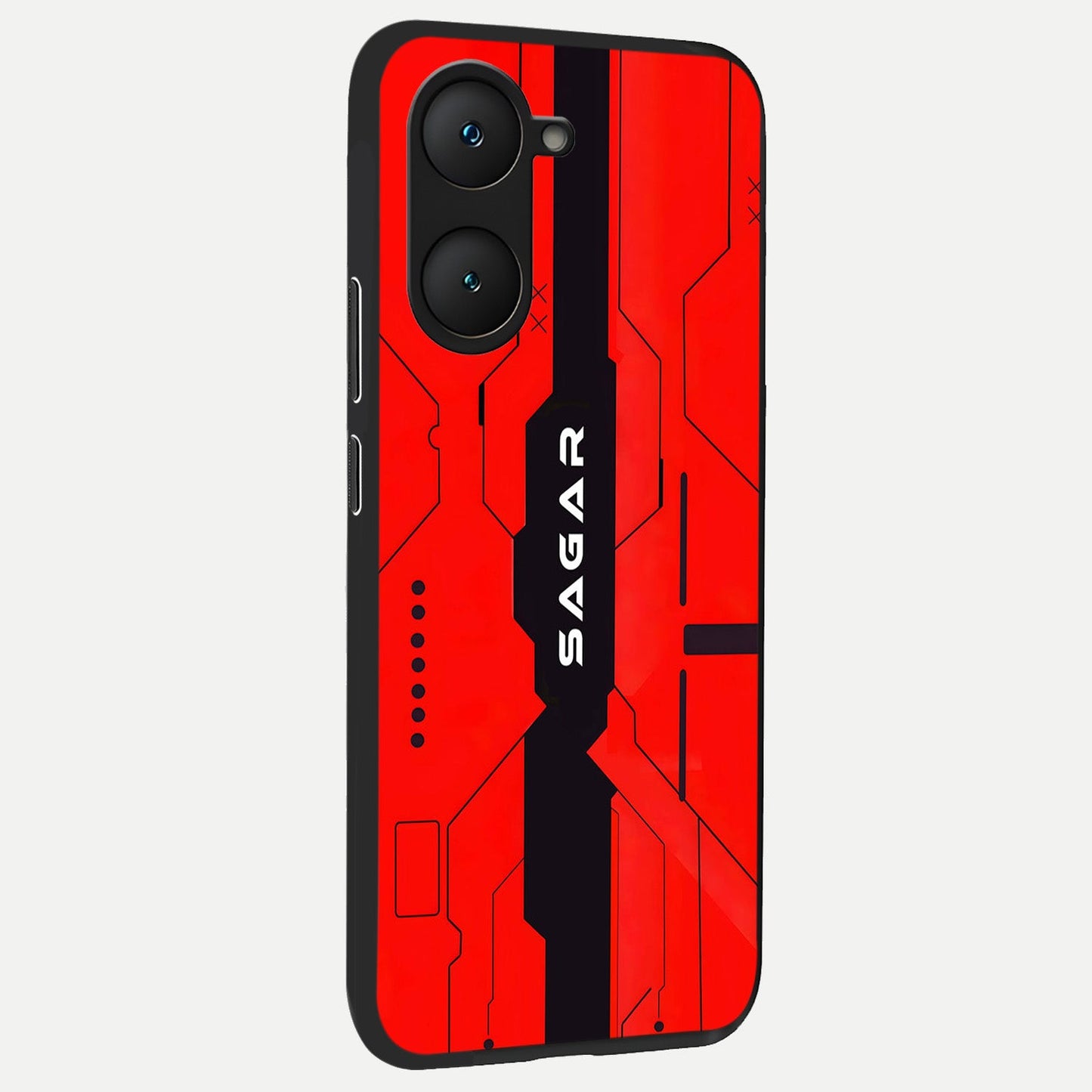  Voltage Rise CYBERPUNK Custom Name back cover for iQOO Z9 lite slim fit personalized glass case with bold cyberpunk design
