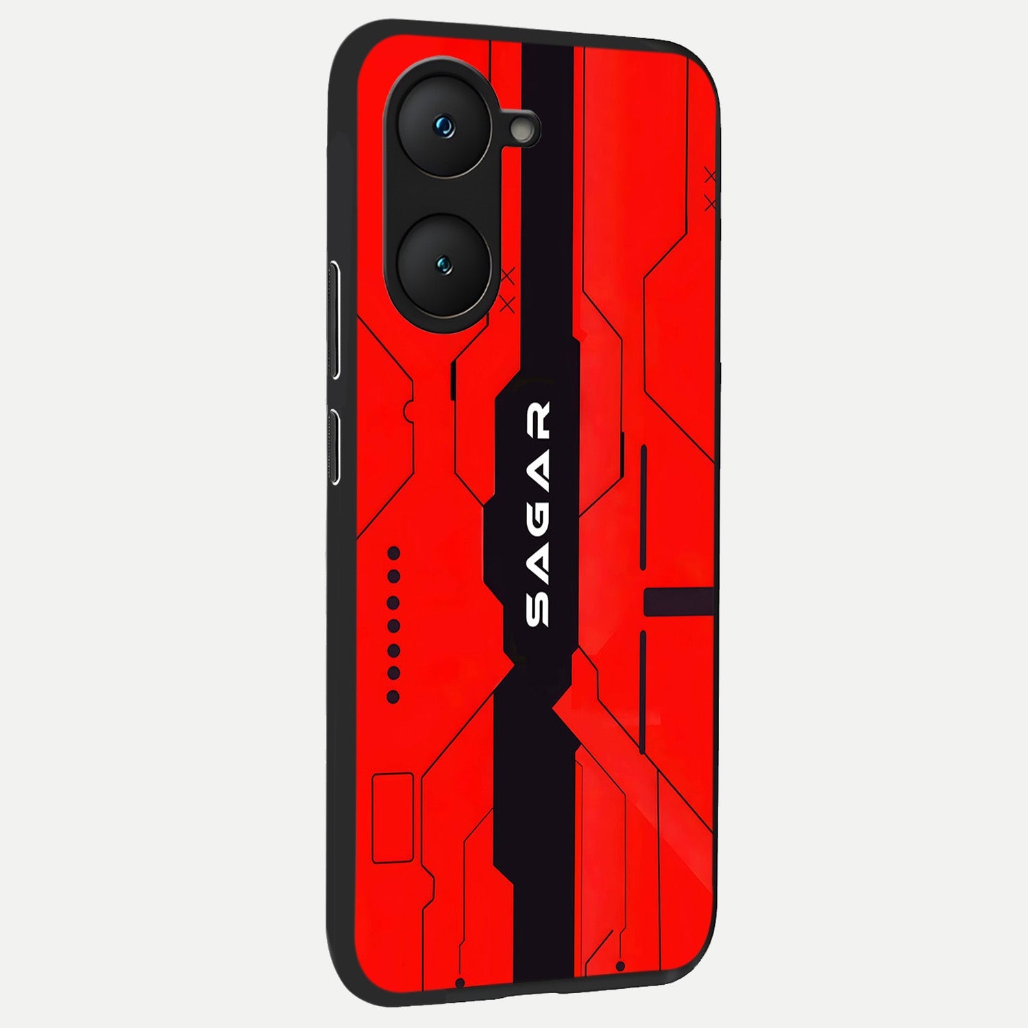 Voltage Rise CYBERPUNK Custom Name back cover for iQOO Z9 lite slim fit personalized glass case with bold cyberpunk design