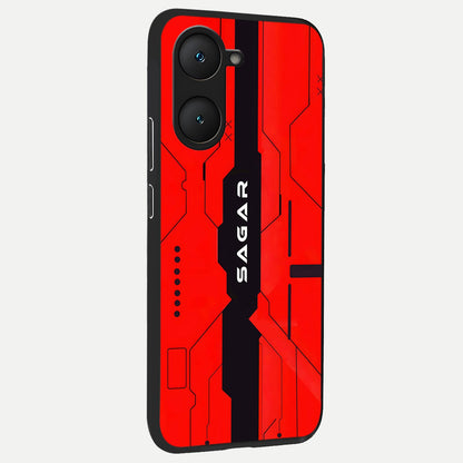  Voltage Rise CYBERPUNK Custom Name back cover for iQOO Z9 lite slim fit personalized glass case with bold cyberpunk design
